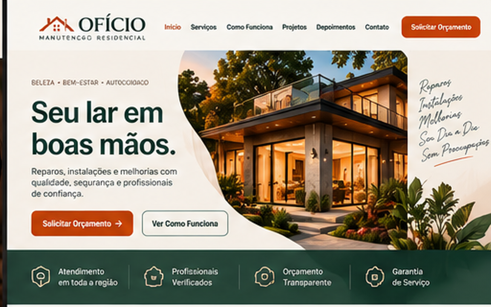 Prévia do site conceitual Ofício